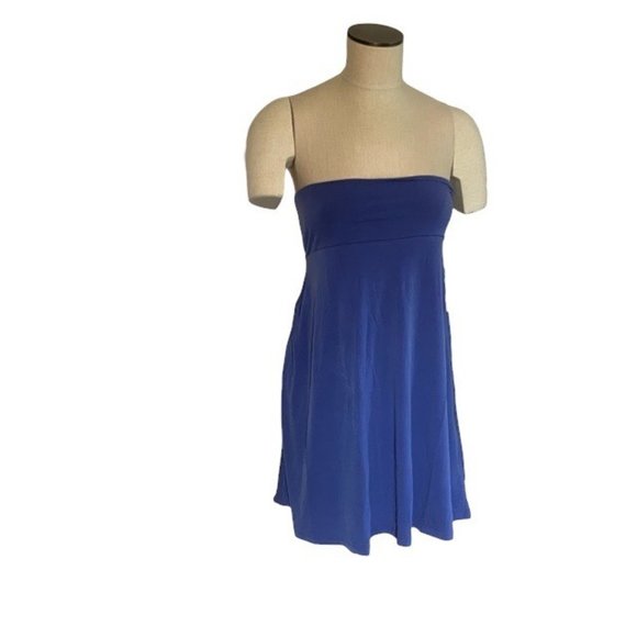 LuLaRoe Azure Skirt Medium BNWT Periwinkle Blue Purple Slinky Strapless Top - Picture 2 of 8